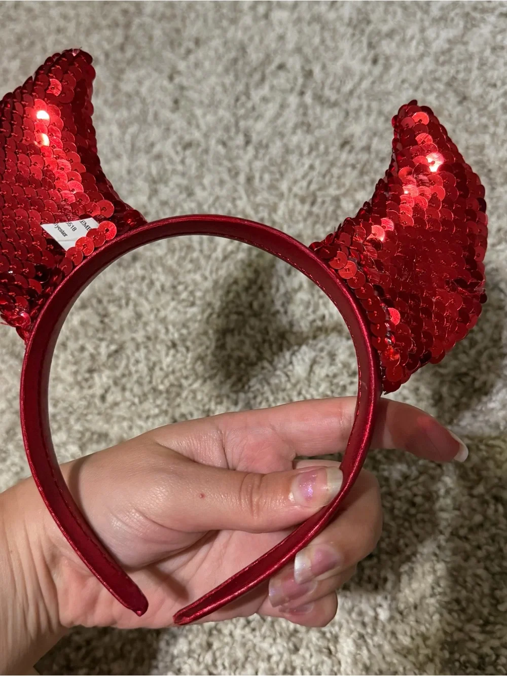 Spirit Halloween Costume Devil Sequin red horns headband